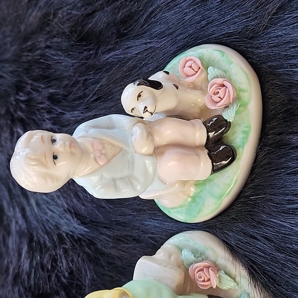 VINTAGE  SET  OF  3 CERAMIC  FIGURINES - Picture 4 of 7